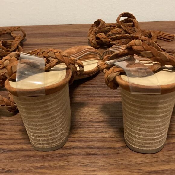 Rich Erani NYFC Suede & PVC Gladiator Sandal in Brown. Size 37.5/7.5. - Picture 4 of 9